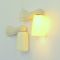 Art Deco Bathroom Porcelain and Opaline Wall Lamps, 1930s, Set of 2, Image 4