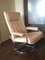 Mid-Century Danish Leather & Tubular Steel Swivel Lounge Chair 2