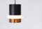 Modernist Black and Brass Pendant Lamp, 1960s 1