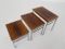 Vintage Chromed Metal & Rosewood Nesting Tables, 1960s, Set of 3, Image 7