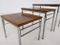 Vintage Chromed Metal & Rosewood Nesting Tables, 1960s, Set of 3 5