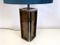 Table Lamp in Burl Wood, Brass, & Chrome, 1970s 2