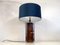 Table Lamp in Burl Wood, Brass, & Chrome, 1970s 6