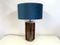 Table Lamp in Burl Wood, Brass, & Chrome, 1970s 3