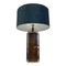 Table Lamp in Burl Wood, Brass, & Chrome, 1970s 8