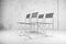 Minimalist Metal X-Line Chairs by Niels Jørgen Haugesen for Hybodan, 1970s, Set of 4 2