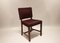 Mahogany & Red Fabric Dining Chairs from Fritz Hansen, 1930s, Set of 4, Image 2