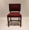 Mahogany & Red Fabric Dining Chairs from Fritz Hansen, 1930s, Set of 4 1