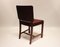 Mahogany & Red Fabric Dining Chairs from Fritz Hansen, 1930s, Set of 4 3