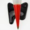 Mid-Century Wandlampen aus Acrylglas in Rot & Schwarz, 1960er, 2er Set 3