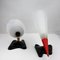 Mid-Century Red & Black Acrylic Glass Cone Wall Lamps, 1960s, Set of 2, Image 9