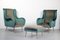 French Modernist Armchairs & Ottoman, 1950s 14