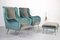 French Modernist Armchairs & Ottoman, 1950s 3