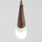 Mid-Century Teak and Opaline Glass Pendant Lamp, 1960s 3