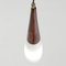 Mid-Century Teak and Opaline Glass Pendant Lamp, 1960s, Image 3
