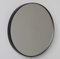 Kleiner runder Silver Orbis Spiegel mit schwarzem Rahmen von Alguacil & Perkoff 1