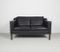 Vintage Model Eva Black Leather 2-Seater Sofa from Stouby 1