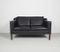 Vintage Model Eva Black Leather 2-Seater Sofa from Stouby, Image 1