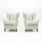 Mid-Century Italian White Fabric Armchairs, 1940s, Set of 2 1