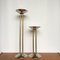 Large Art Deco Steel and Brass Candle Holders, 1930s, Set of 2 1