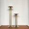 Large Art Deco Steel and Brass Candle Holders, 1930s, Set of 2 2