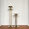 Large Art Deco Steel and Brass Candle Holders, 1930s, Set of 2, Image 2