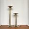 Large Art Deco Steel and Brass Candle Holders, 1930s, Set of 2 3