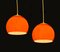 Lampade Mid-Century arancioni in vetro opalino, set di 2, Immagine 3