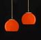 Mid-Century Orange Opaline Glass Pendants, Set of 2 2