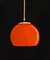 Lampes à Suspension Mid-Century Orange en Verre Opalin, Set of 2 1