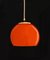 Orange Mid-Century Hängelampen aus Opalglas, 2er Set 1