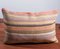 Mustard-Orange-Blue-Pink Handmade Wool & Cotton Kilim Pillow by Zencef 4