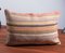 Mustard-Orange-Blue-Pink Handmade Wool & Cotton Kilim Pillow by Zencef, Image 1