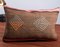 Brown-Pink Hand Embroidered Wool & Cotton Kilim Pillow by Zencef 2
