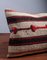 White-Brown-Blue-Striped Handmade Wool & Cotton Kilim Pillow by Zencef, Image 3