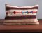 White-Brown-Blue-Striped Handmade Wool & Cotton Kilim Pillow by Zencef, Image 1