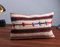 White-Brown-Blue-Striped Handmade Wool & Cotton Kilim Pillow by Zencef, Image 13