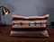 White-Brown-Blue-Striped Handmade Wool & Cotton Kilim Pillow by Zencef, Image 16