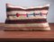 White-Brown-Blue-Striped Handmade Wool & Cotton Kilim Pillow by Zencef 22
