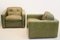 Italian Olive Green Leather Lounge Chairs from Poltrona Frau, 1970s, Set of 2 4