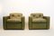 Italian Olive Green Leather Lounge Chairs from Poltrona Frau, 1970s, Set of 2 1