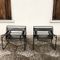 Black Leather Bauhaus B3 Wassily Armchairs by Marcel Breuer for Gavina, 1972, Set of 2, Image 8
