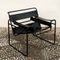 Black Leather Bauhaus B3 Wassily Armchairs by Marcel Breuer for Gavina, 1972, Set of 2 1