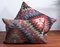 Southwestern Design Green-Red-Blue Handmade Wool & Cotton Kilim Pillow by Zencef 2