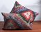 Southwestern Design Green-Red-Blue Handmade Wool & Cotton Kilim Pillow by Zencef, Image 2