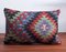 Southwestern Design Green-Red-Blue Handmade Wool & Cotton Kilim Pillow by Zencef, Image 4