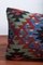 Southwestern Design Green-Red-Blue Handmade Wool & Cotton Kilim Pillow by Zencef 17