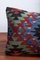 Southwestern Design Green-Red-Blue Handmade Wool & Cotton Kilim Pillow by Zencef, Image 17