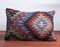 Southwestern Design Green-Red-Blue Handmade Wool & Cotton Kilim Pillow by Zencef 5