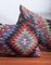 Coussin en Laine et en Coton Kilim Artisanal, de Couleur Vert-Rouge-Bleu, Southwestern Design par Zencef 15